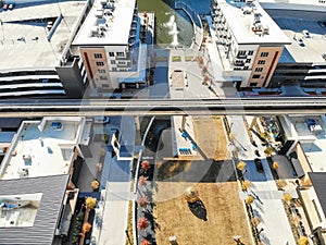 Top view light rail system in downtown Las Colinas, North of Dal photo