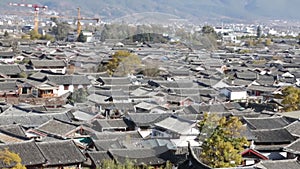 Top view of Lijiang old town, Yunnan, China.