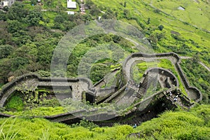 Top-view of lohagad fort .