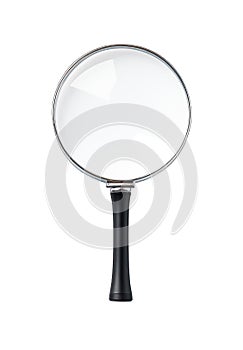 Top view of a magnifying glass isolated on transparent background