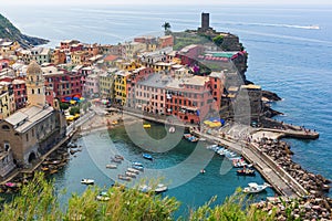 Top view of Manarola, Cinque Terre, Italy