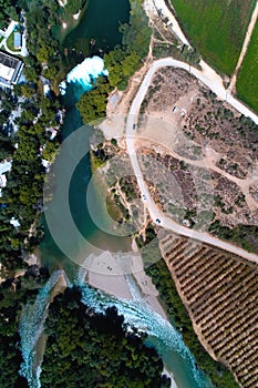 Top view of the Manavgat waterfall.