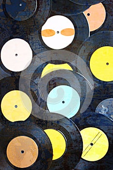 Top view of many records