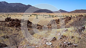 Top view of Marienfluss valley in Namibia.