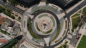 Top View of Marques de Pombal Square, Lisbon, Portugal