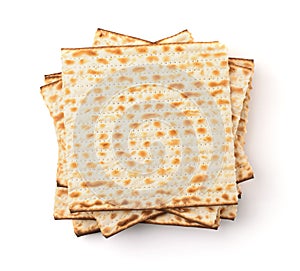 Top view of matzo flatbread stack
