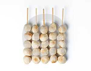 Top view of meat ball on white background