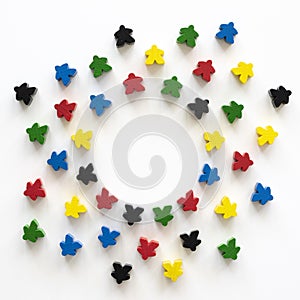 top view meeple board game pieces. High quality photo