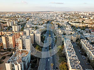 Top view of Metsada street in Beer Sheva