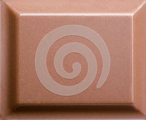 Top view of milk chocolate piece