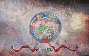 Top view of Minnesota 1893 1957 , USA flag, no flagpole. Plane design layout. Flag background