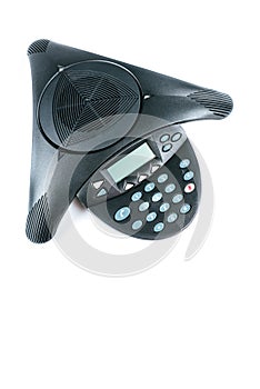 top view of modern conference phone