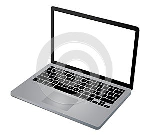 Top view of modern laptop