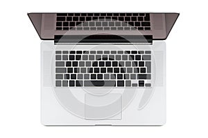 Top view of modern retina laptop. photo