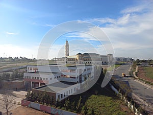 top view of the mohamed 6 mosque in the city of tamesna