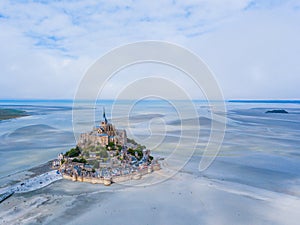 Top view of the Mont Saint Michel Bay, Normandy France