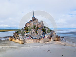Top view of the Mont Saint Michel Bay, Normandy France