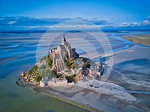 Top view of the Mont Saint Michel Bay, Normandy France