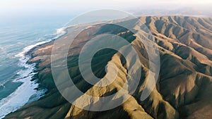 Top view of Montana Cardon National Park. Beautiful fuerteventura island.