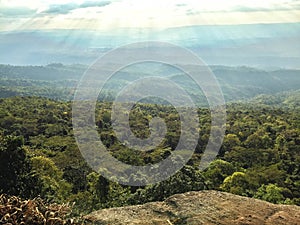 Top view mountain with forest