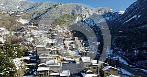 Top view of the mountain town of Andorra La Vella, Catalonia