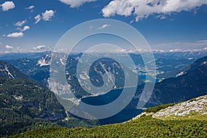 Top view of the mountains in Austria, Hallstatt