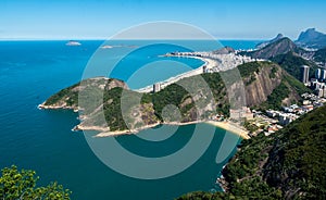 A top view on the beautiful Copacabana beach in Rio de Janeiro, Brasil