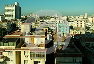 Top view of the neighborhood of Vedado of Havana Cuba