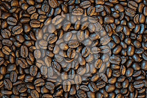 Top view ofcoffee beans background