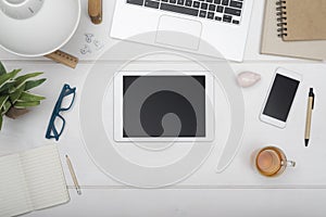 Top view office desk