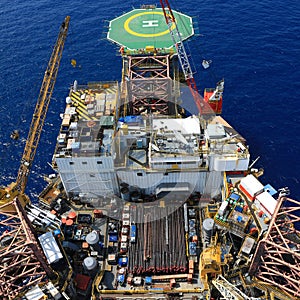 Top View of Offshore Drilling Rig