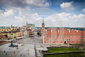 Top view of the old city in Warsaw