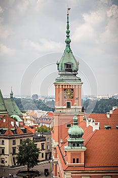 Top view of the old city in Warsaw