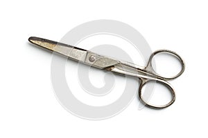 Top view of old scissors