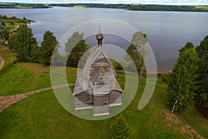 Top view of the old wooden church of St. George the Victorious 1492