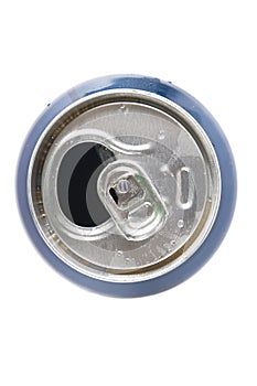 Top view of open aluminum can