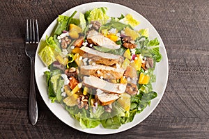 Top view of Orange Walnut Chicken Salad