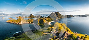 Top view of Padar Island in a morning from Komodo Island