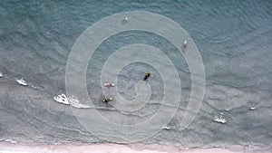 Top view paddleboard on a sunny day.