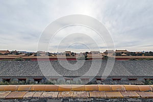 Top view of palace building of Forbidden city