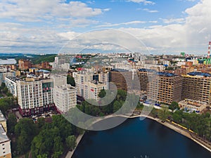 Top view on the panorama of city - Ufa Russia.