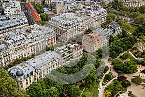 Top view of Paris city