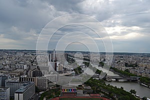 Top view of Paris and Sena.