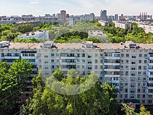 Top view of the park Severnoye Tushino in Moscow, Russia.