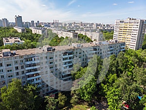 Top view of the park Severnoye Tushino in Moscow, Russia.