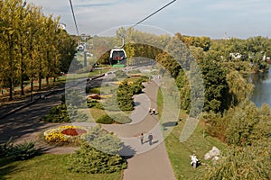 Top view of Park Slaski from the `ELKA` funicular