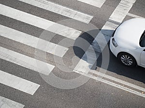 Top View of a Pedestrian Crosswalk