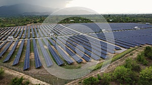 Top view on photovoltaic solar power panels.