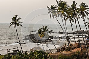 Top view of picturesque sea beach