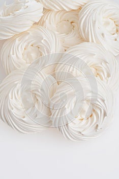 Top view pile of empty meringue nests